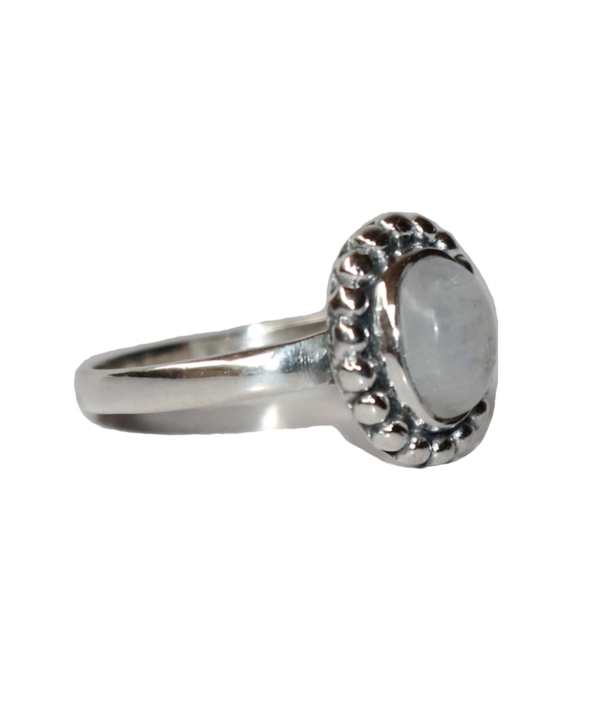 Sterling Silver Ring with Embedded Stone