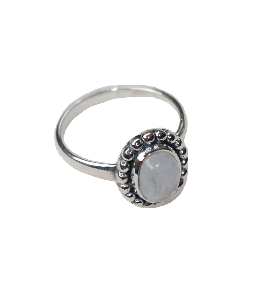 Sterling Silver Ring with Embedded Stone