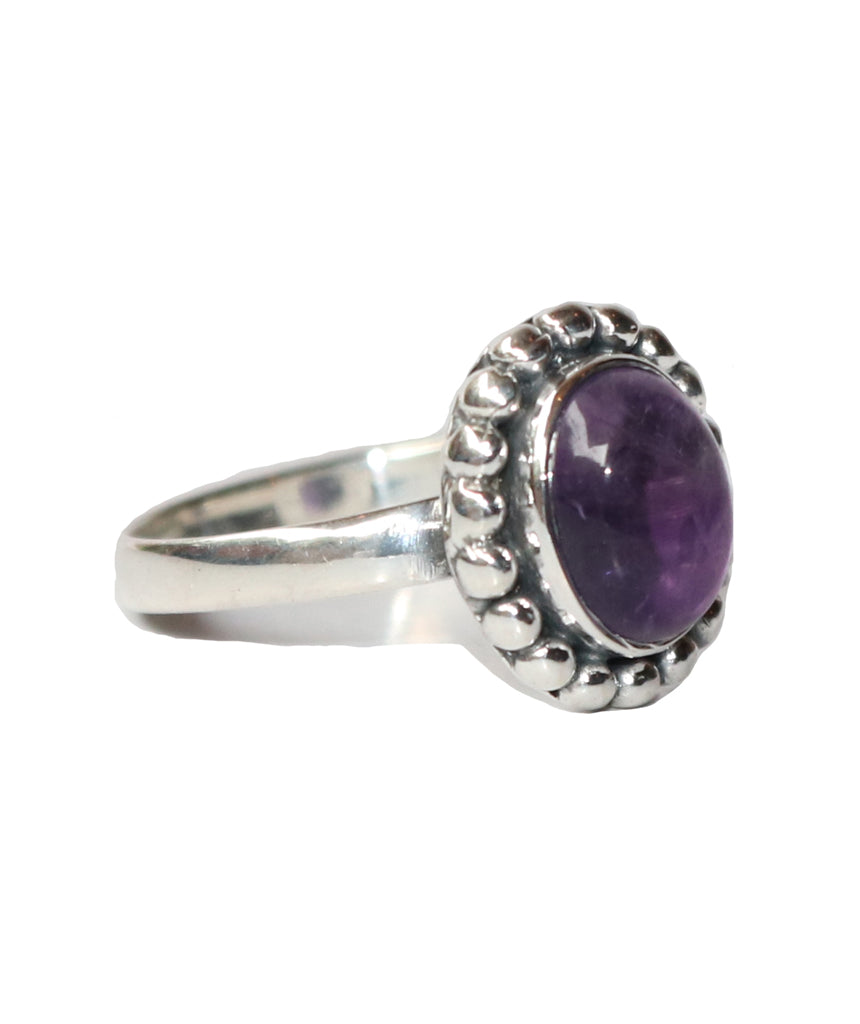 Sterling Silver Ring with Embedded Stone