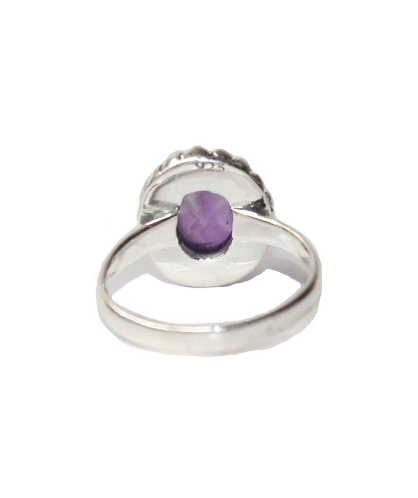 Sterling Silver Ring with Embedded Stone