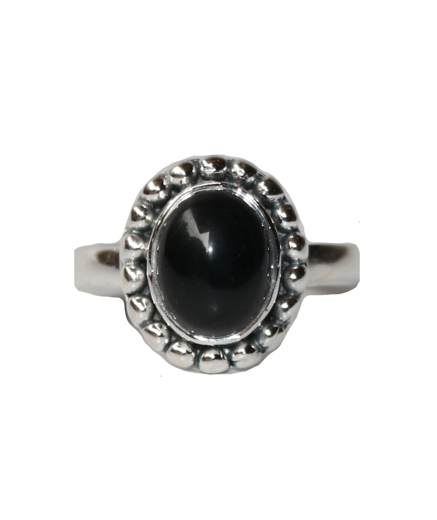 Sterling Silver Ring with Embedded Stone