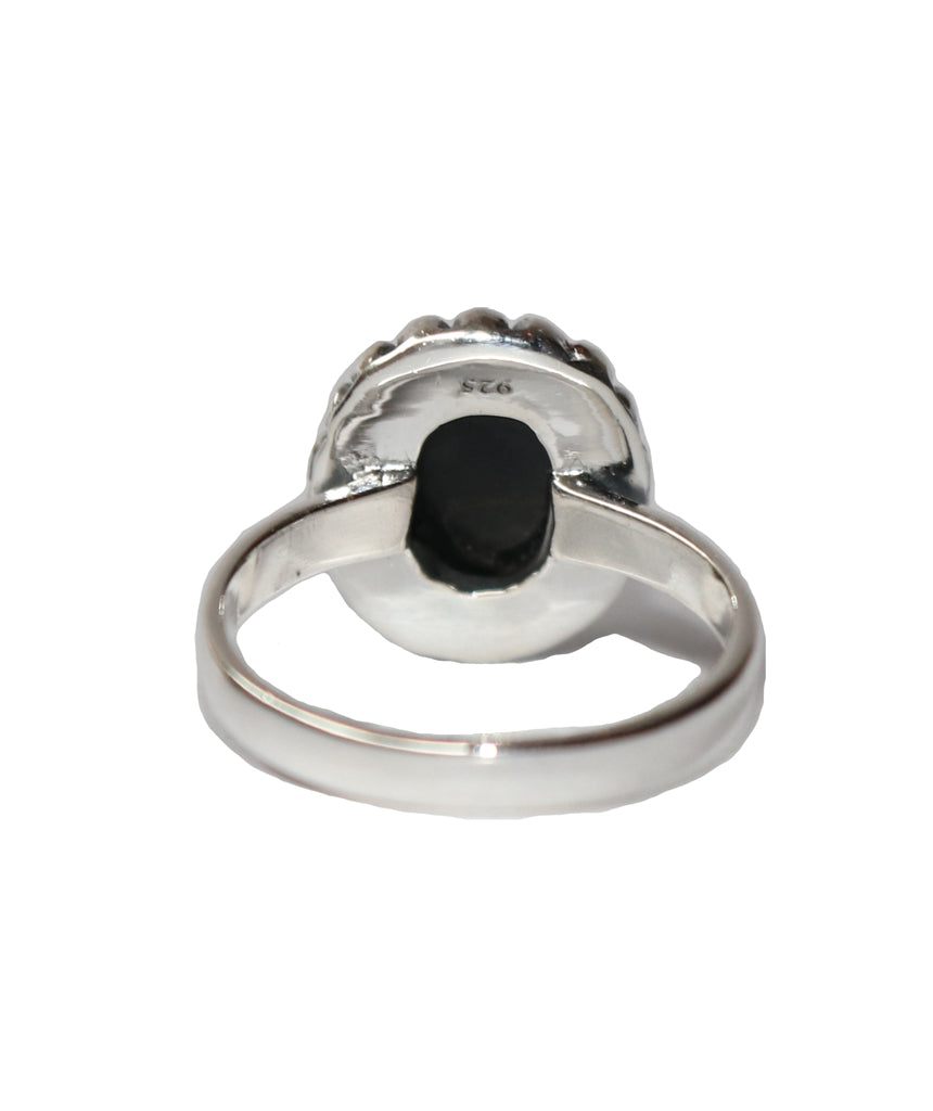 Sterling Silver Ring with Embedded Stone