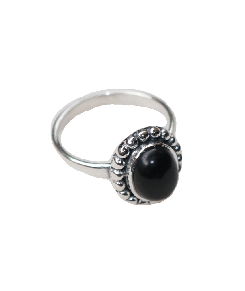 Sterling Silver Ring with Embedded Stone