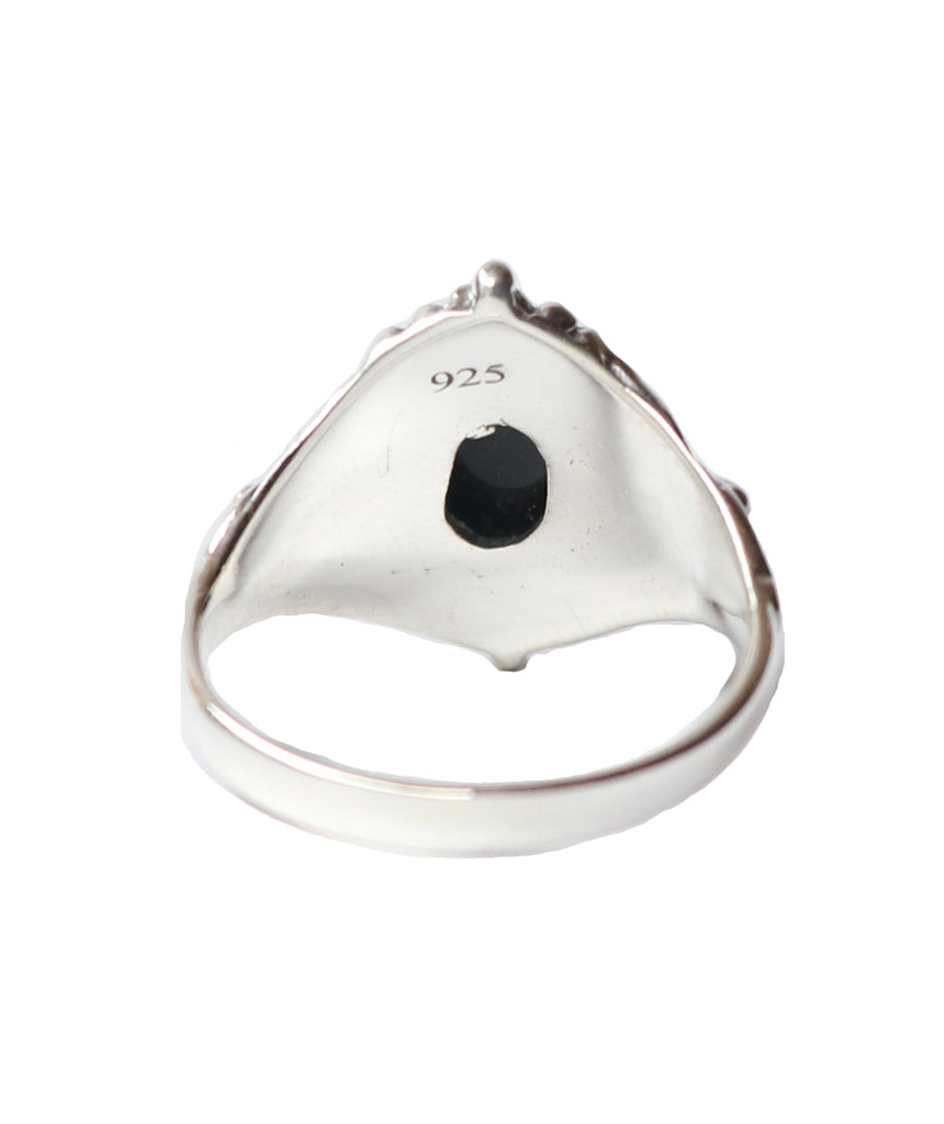 Sterling Silver Oval Silver Ring with Stone