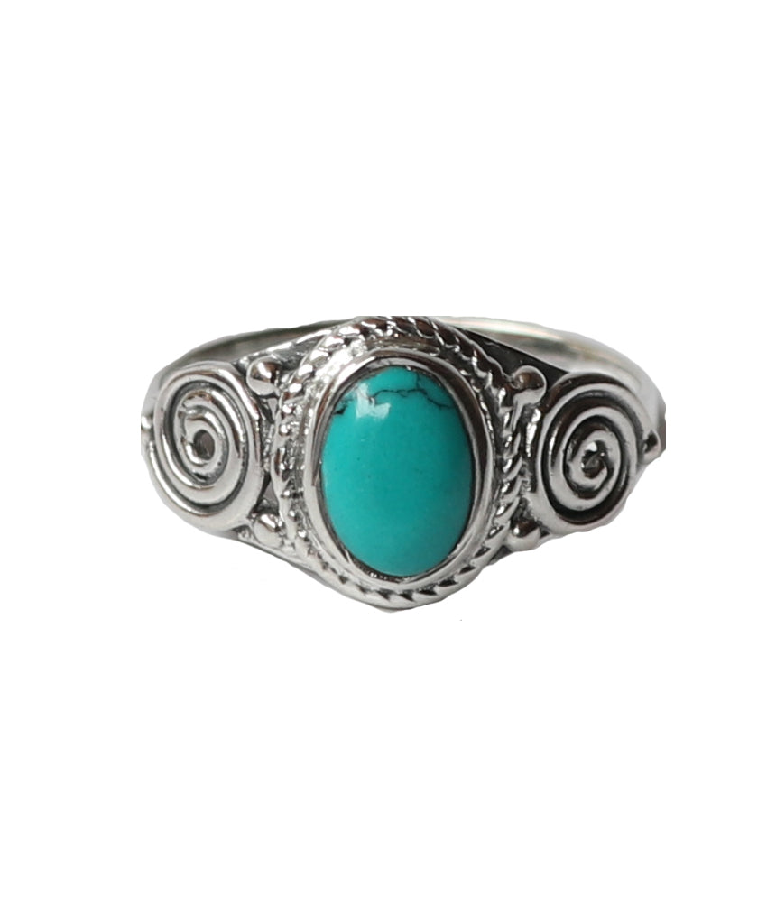 Sterling Silver Oval Stone Ring