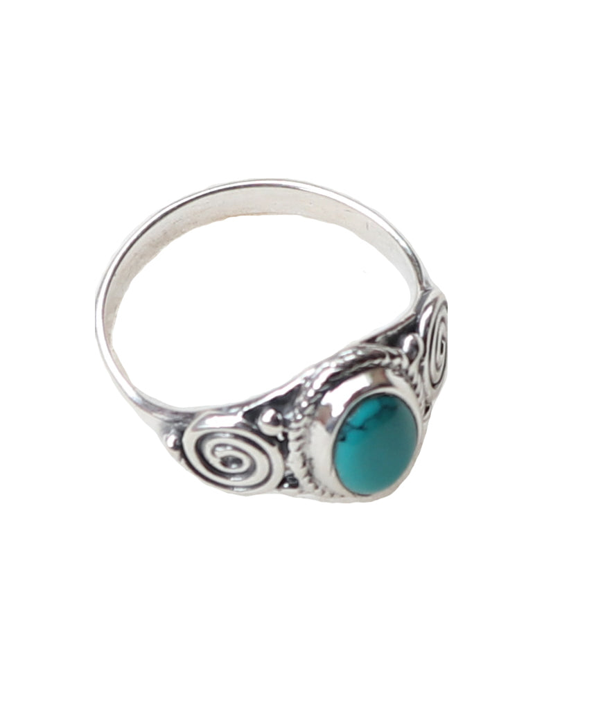 Sterling Silver Oval Stone Ring