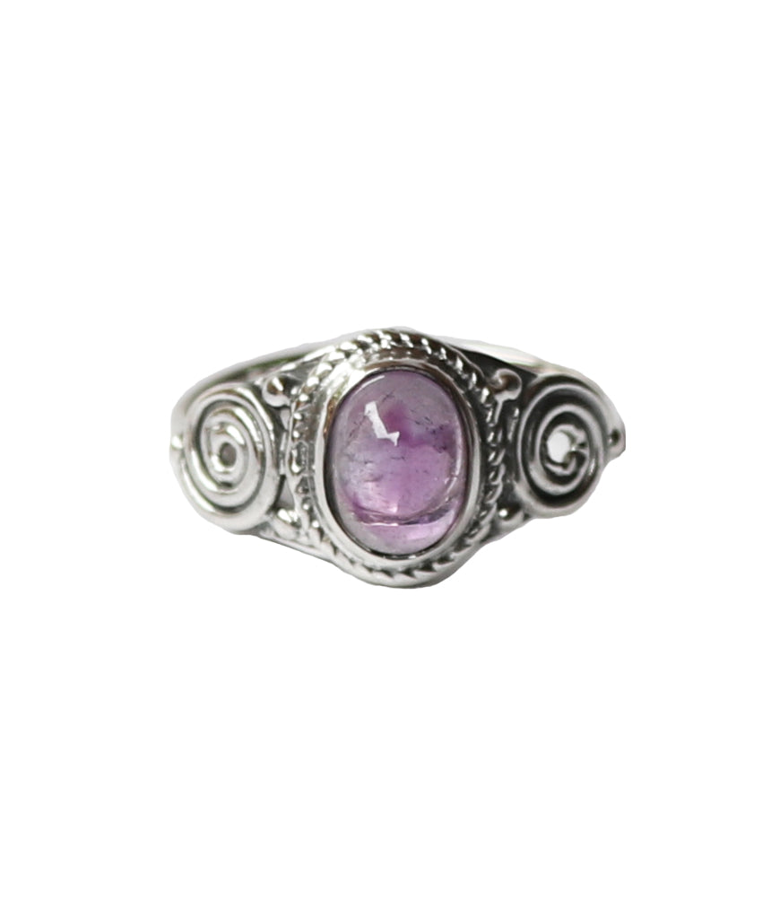 Sterling Silver Oval Stone Ring