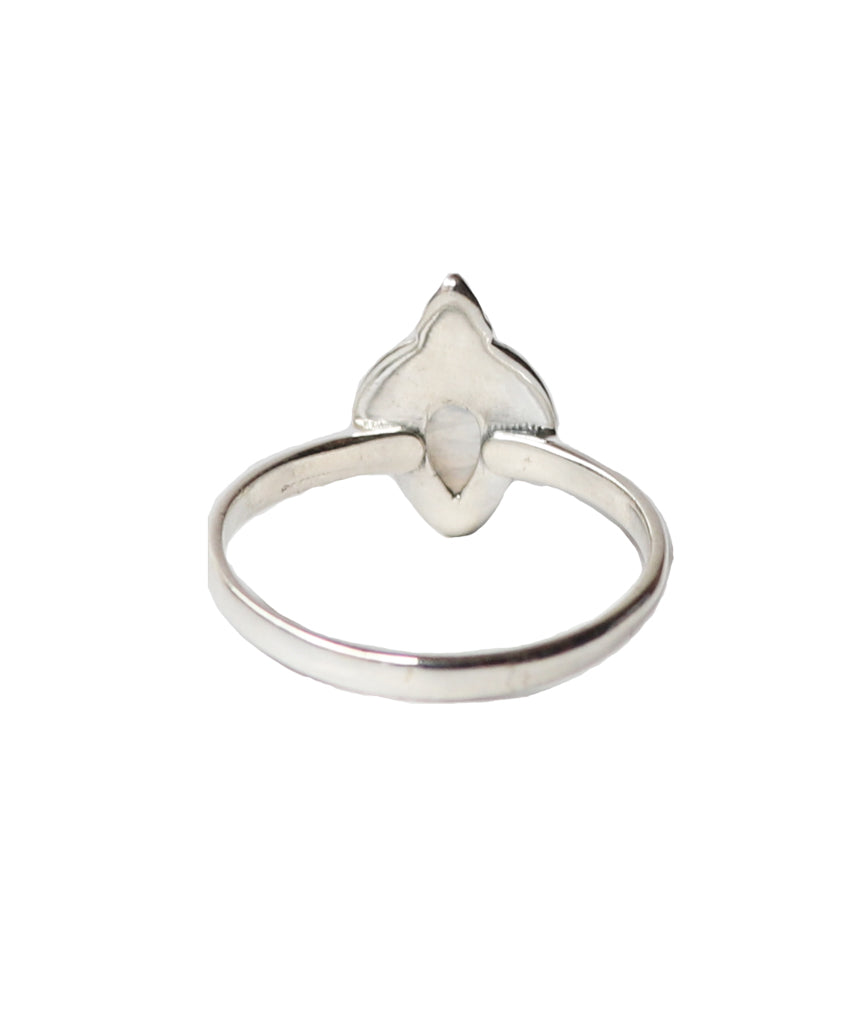 Sterling Silver Teardrop Ring with Stone