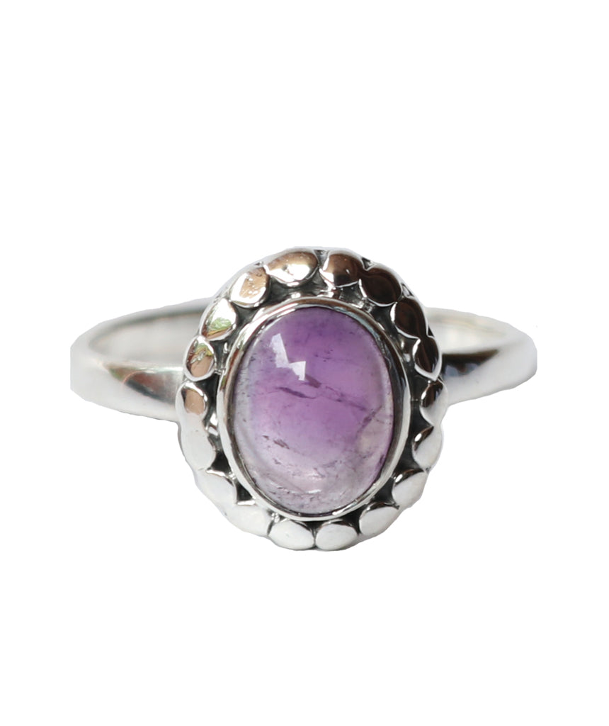 Sterling Silver Ring with Embedded Stone