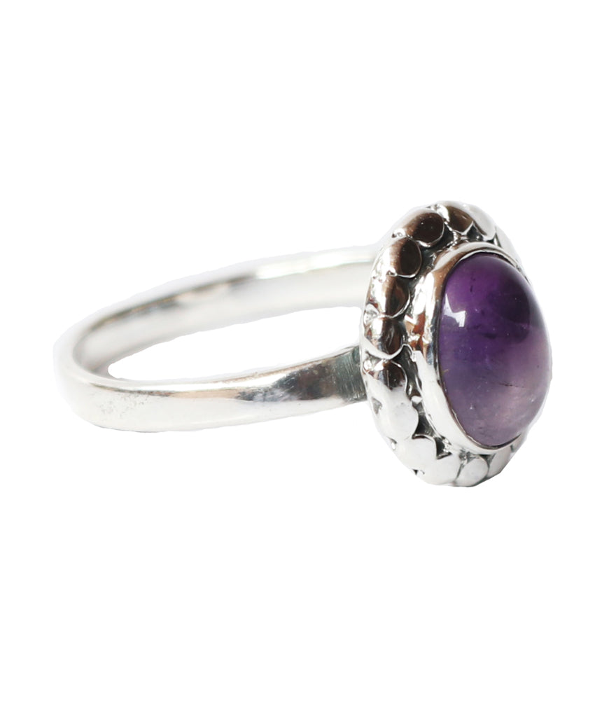 Sterling Silver Ring with Embedded Stone