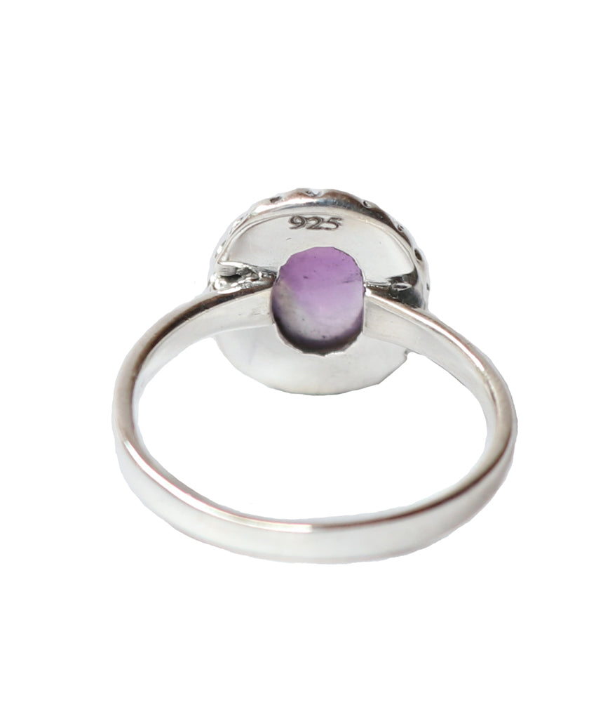 Sterling Silver Ring with Embedded Stone