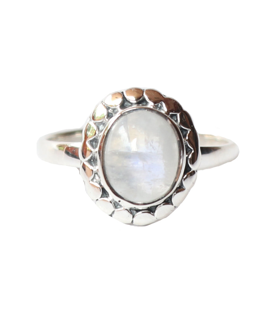 Sterling Silver Ring with Embedded Stone