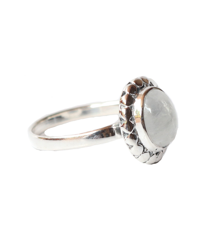 Sterling Silver Ring with Embedded Stone