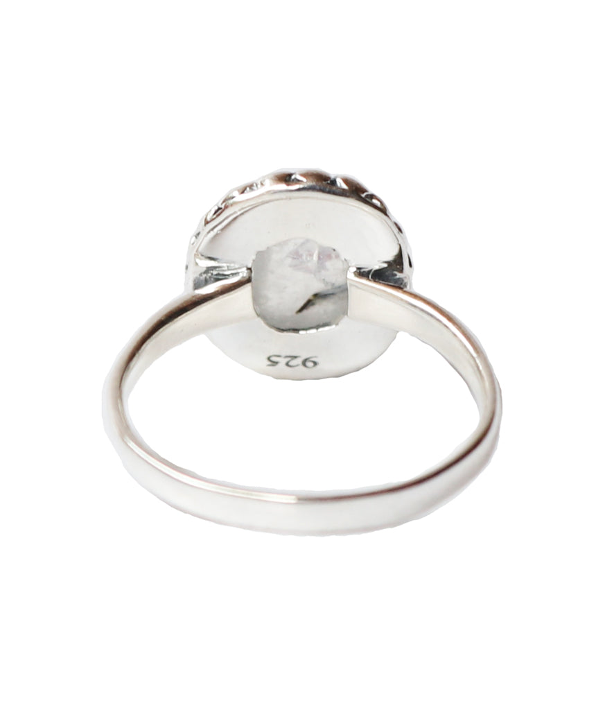 Sterling Silver Ring with Embedded Stone