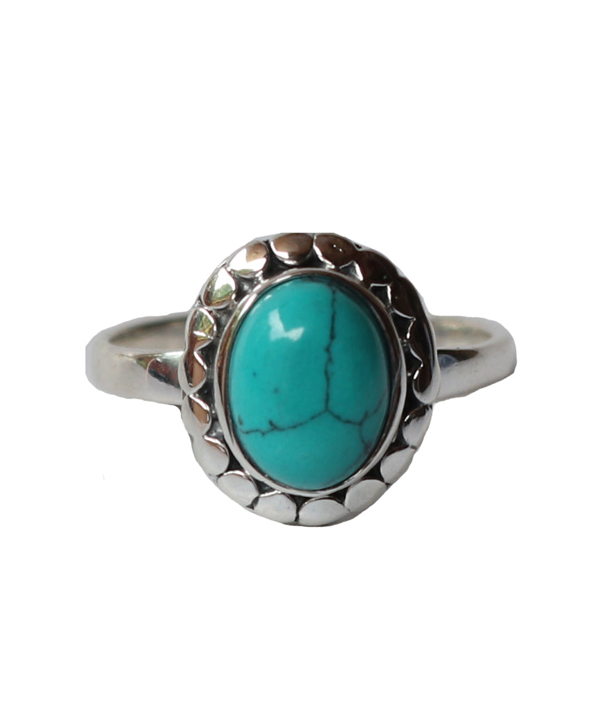 Sterling Silver Ring with Embedded Stone