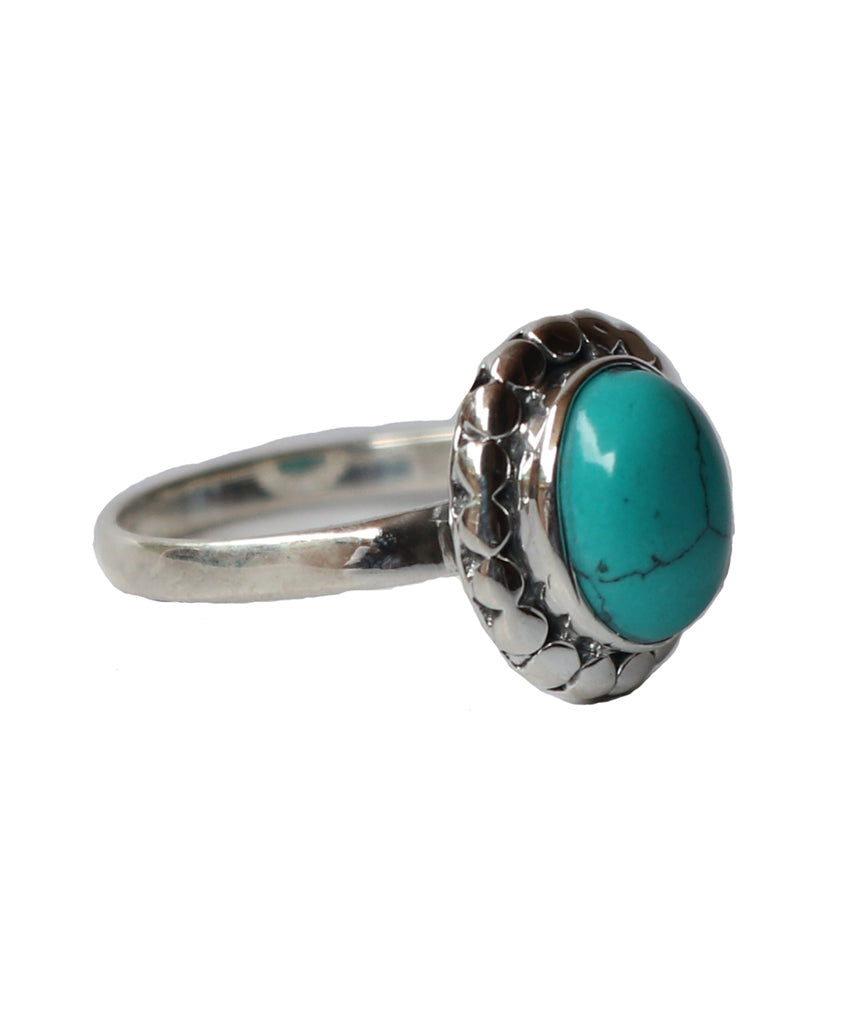 Sterling Silver Ring with Embedded Stone