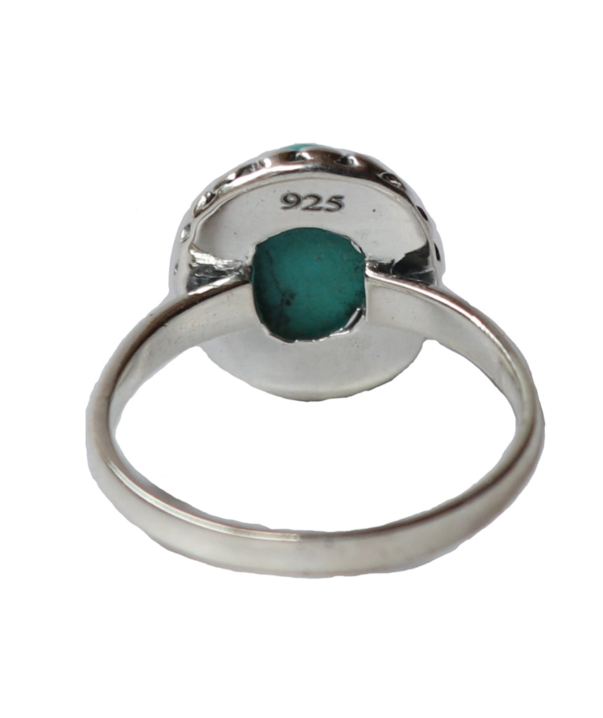 Sterling Silver Ring with Embedded Stone