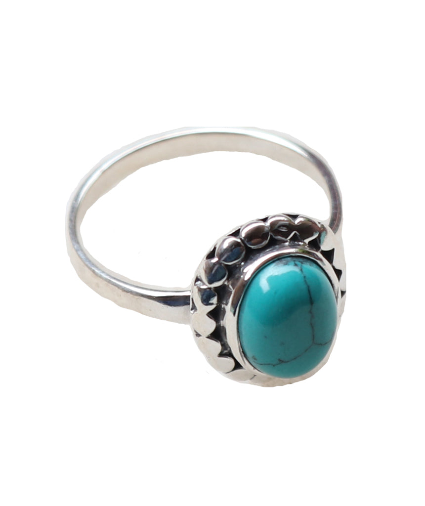 Sterling Silver Ring with Embedded Stone