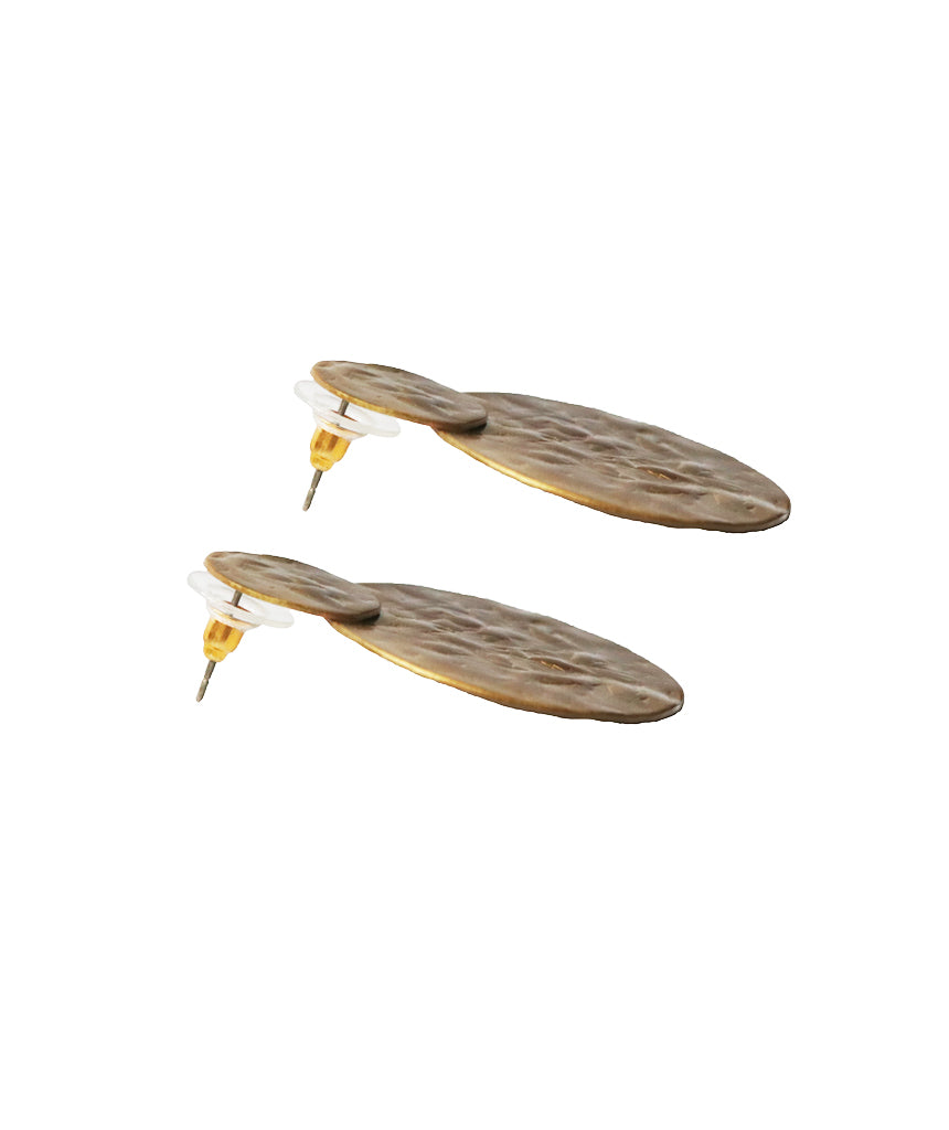 Elegant gold earrings with double circle