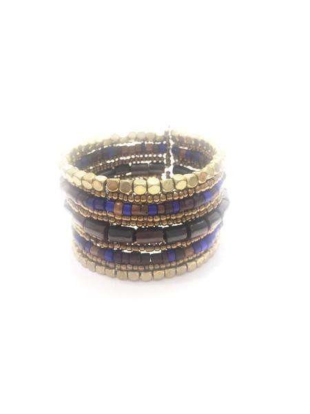 Gold & Brown & Blue Cuff