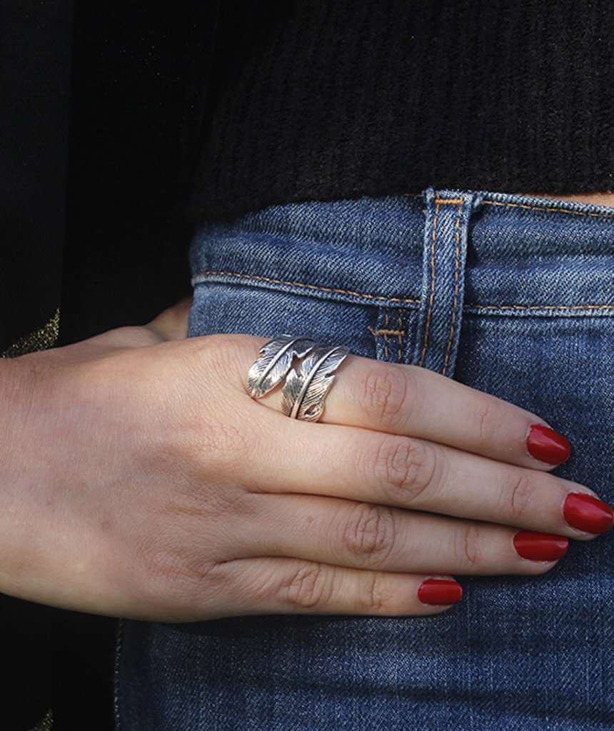 Leaf Wrap Ring Silver