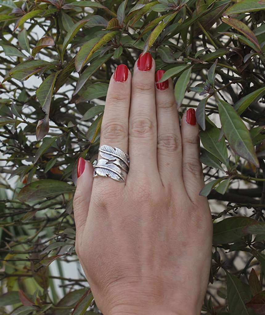 Leaf Wrap Ring Silver