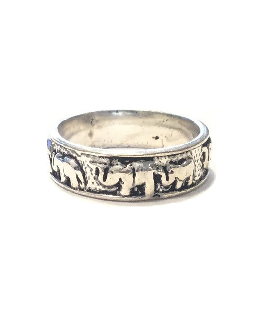 Silver Mini Elephant Ring