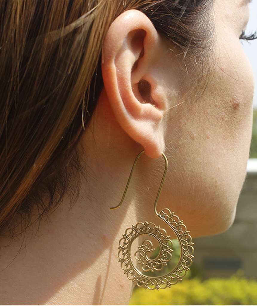 Mystic Spiral Gold Earrings