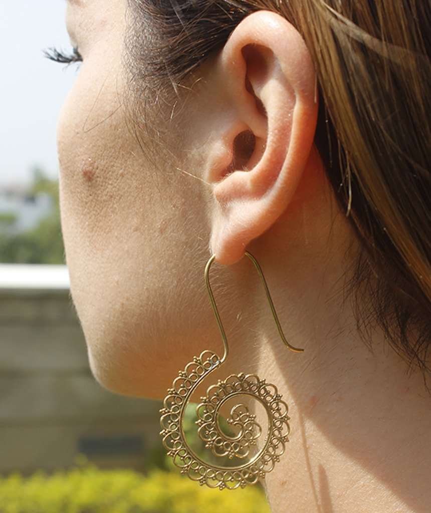 Mystic Spiral Gold Earrings