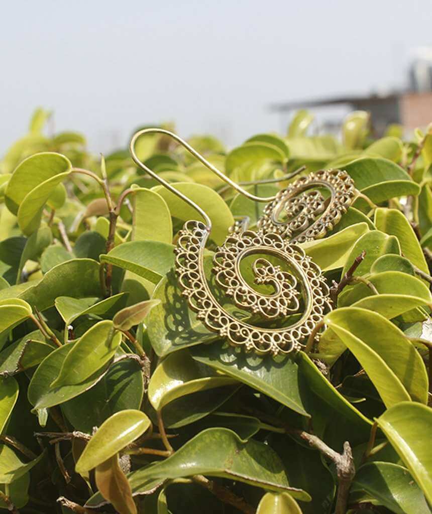 Mystic Spiral Gold Earrings