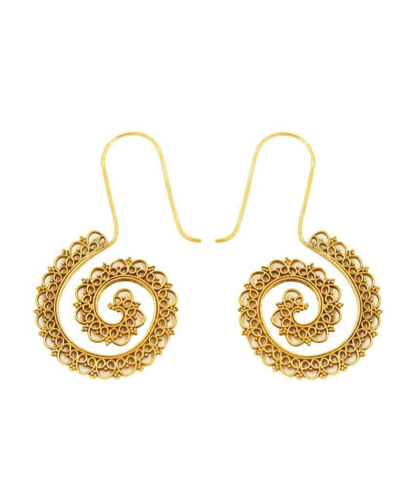 Mystic Spiral Gold Earrings