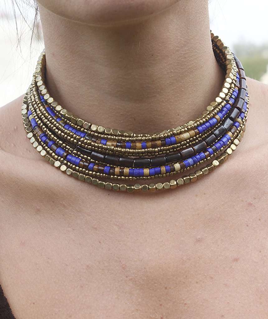 Brown and Blue Choker