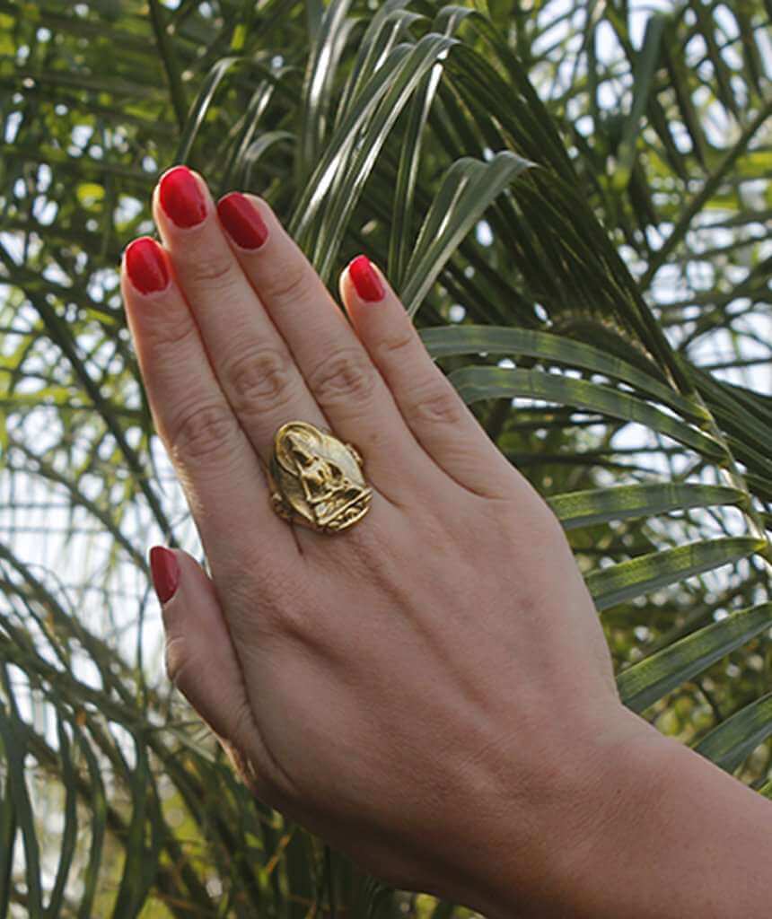 Namaste Buddha Ring Gold