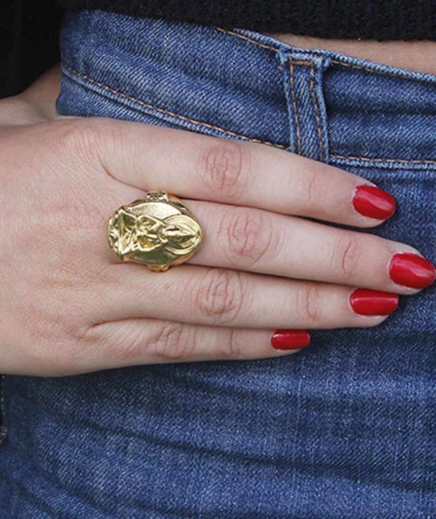 Namaste Buddha Ring Gold