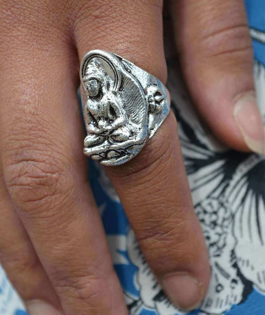 Namaste Buddha Ring Silver