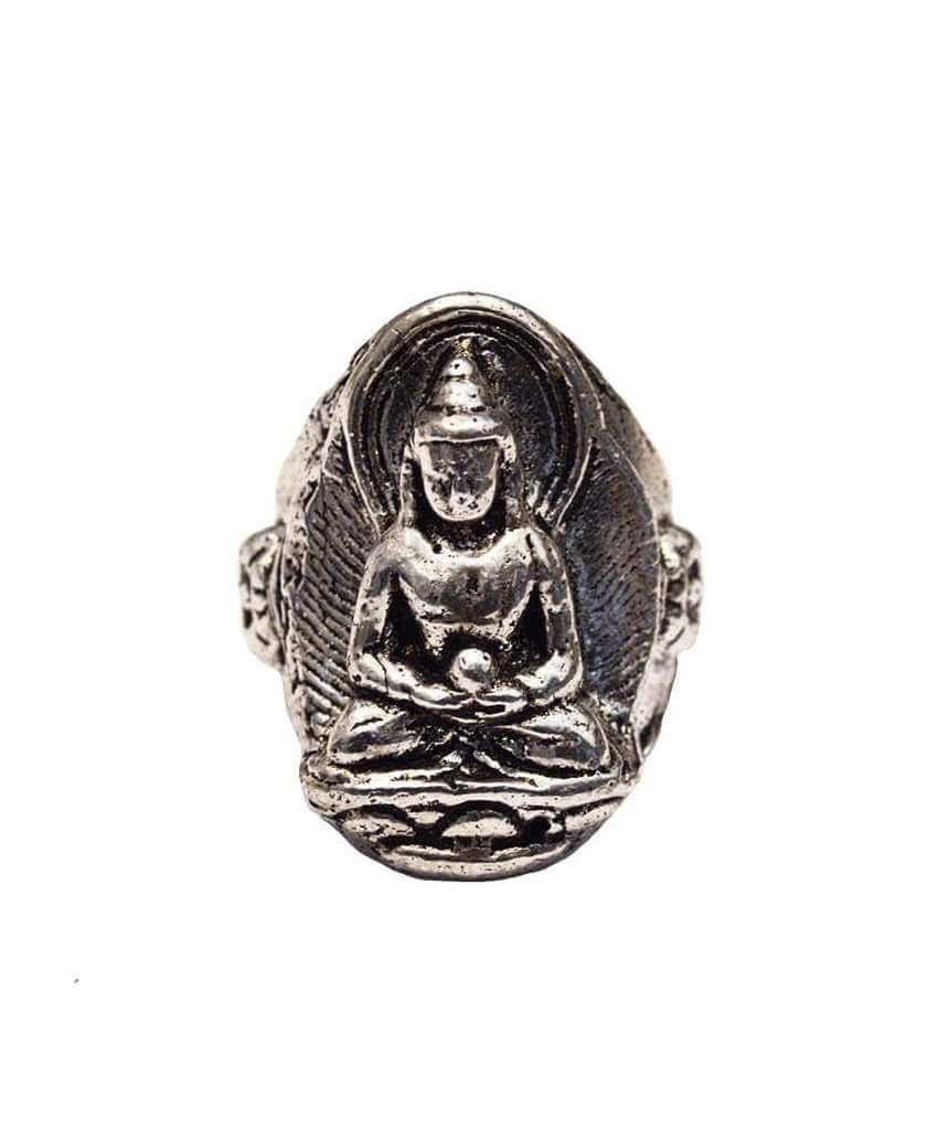 Namaste Buddha Ring Silver