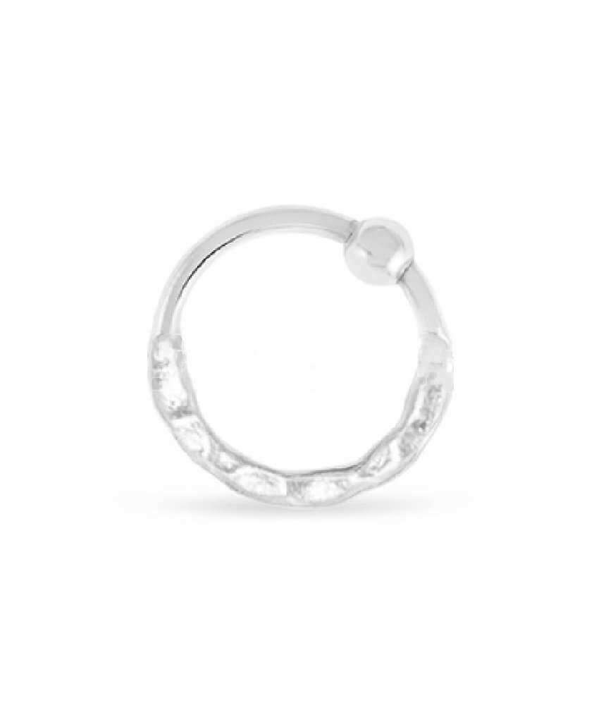 Nose Ring with Hammered Cut