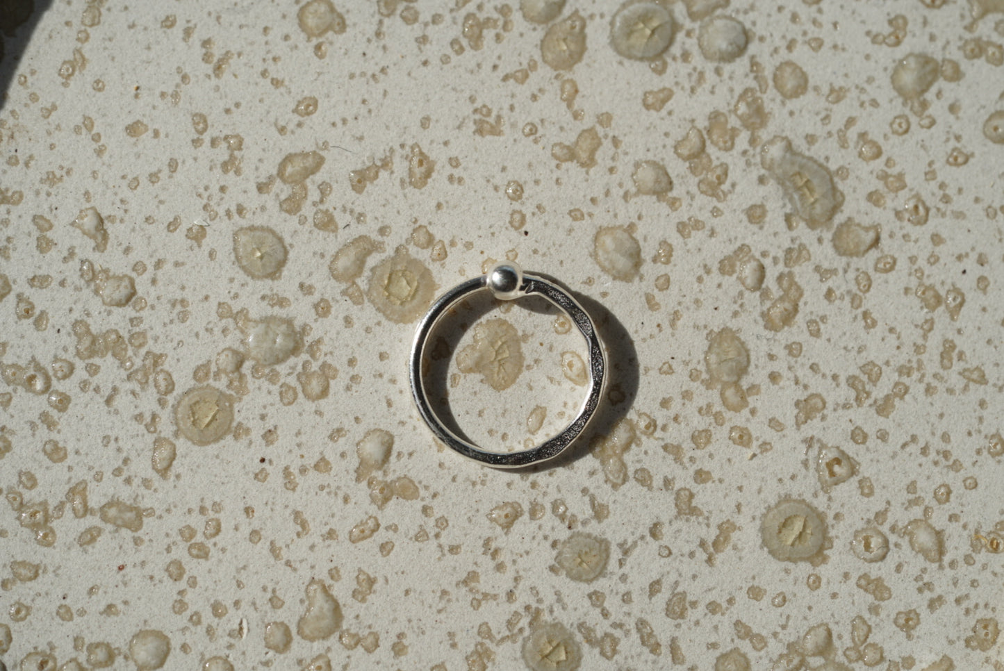 Nose Ring with Hammered Cut