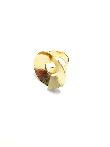 Premium Hammered Circle Ring Gold