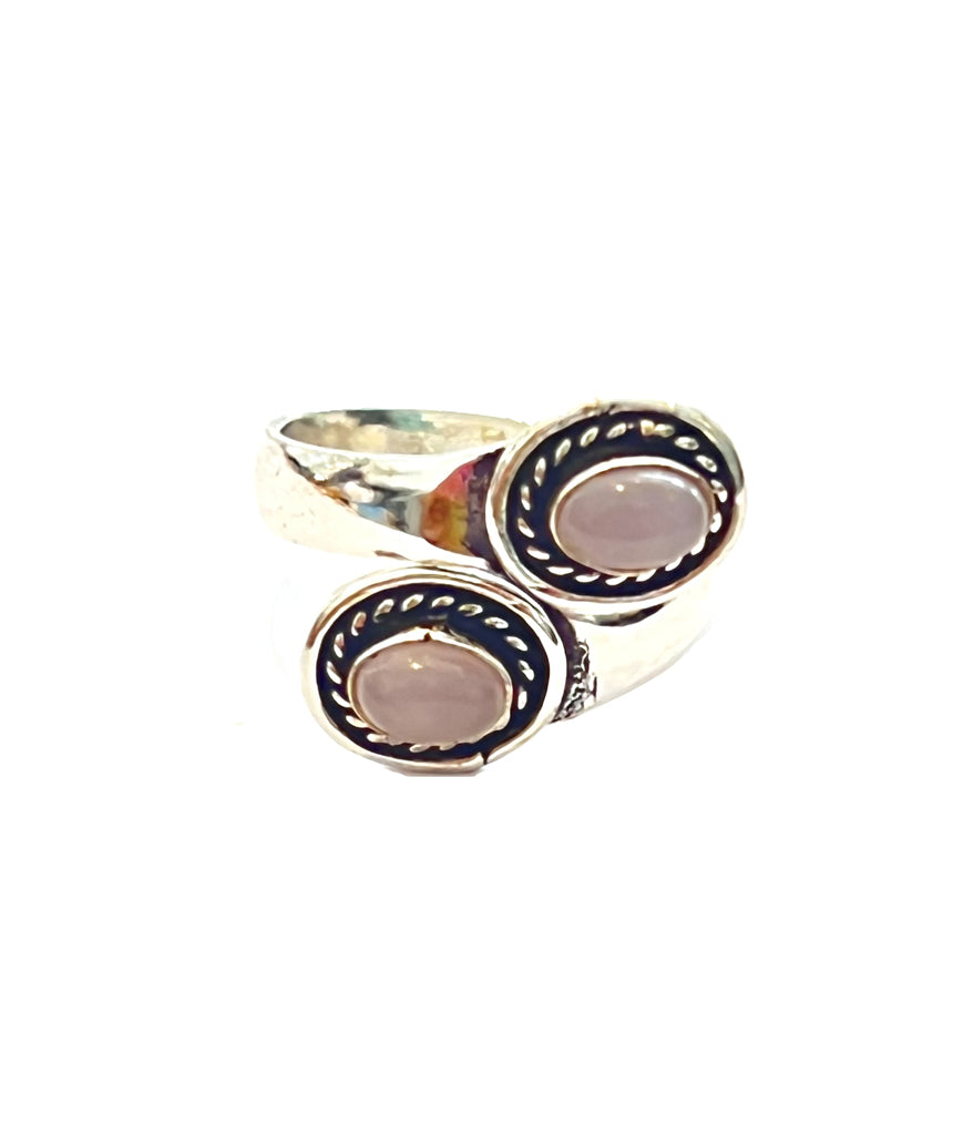 Twisted Double Stone Ring