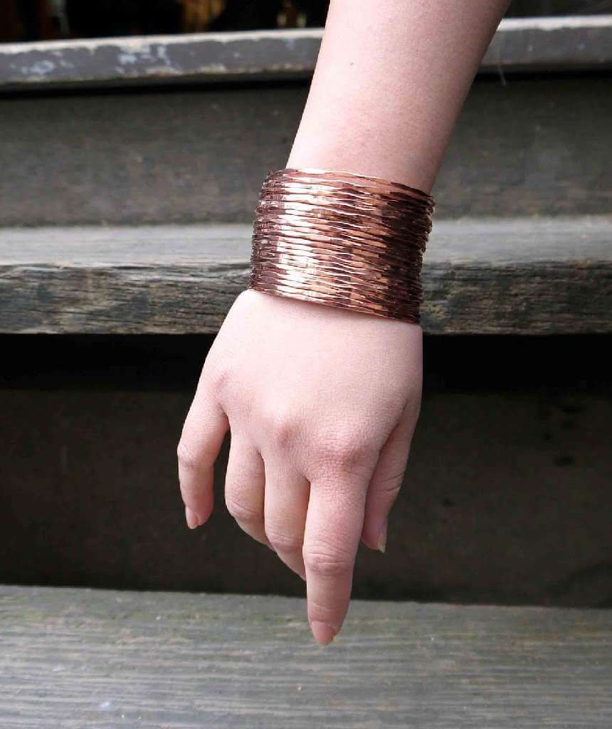 RoseGold Multistrand Statement Brass Cuff