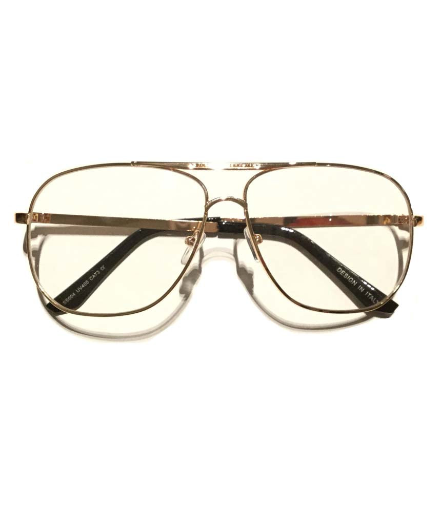 Rose Gold Plain Lens Glasses