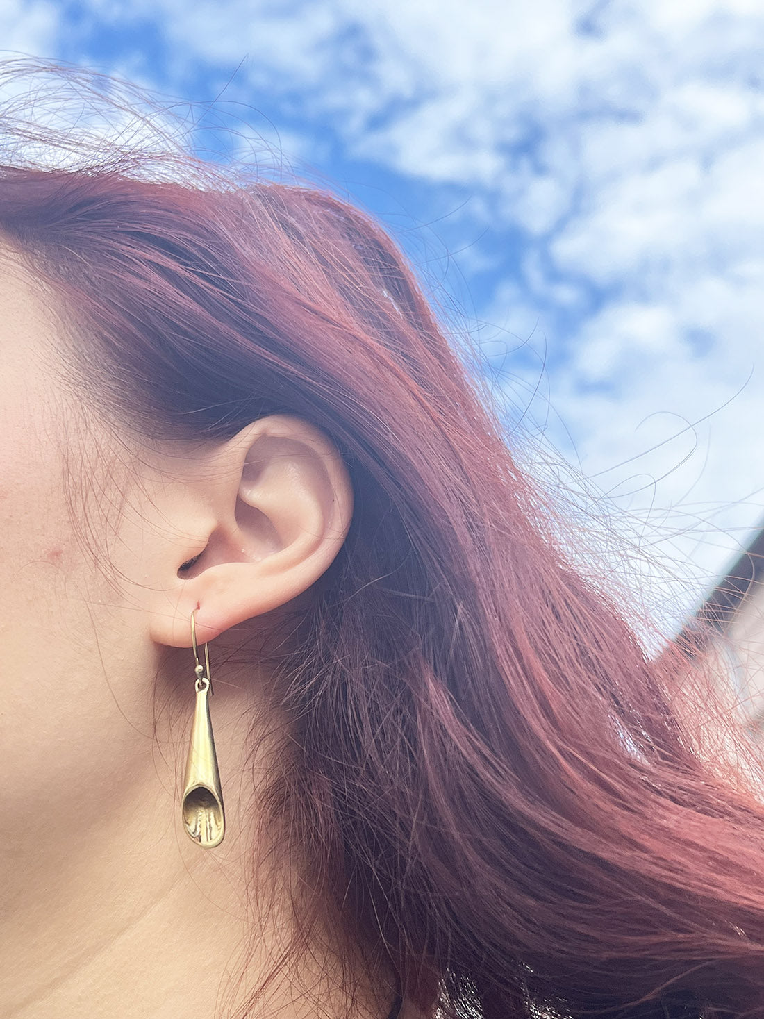 Gold Flute Earrings