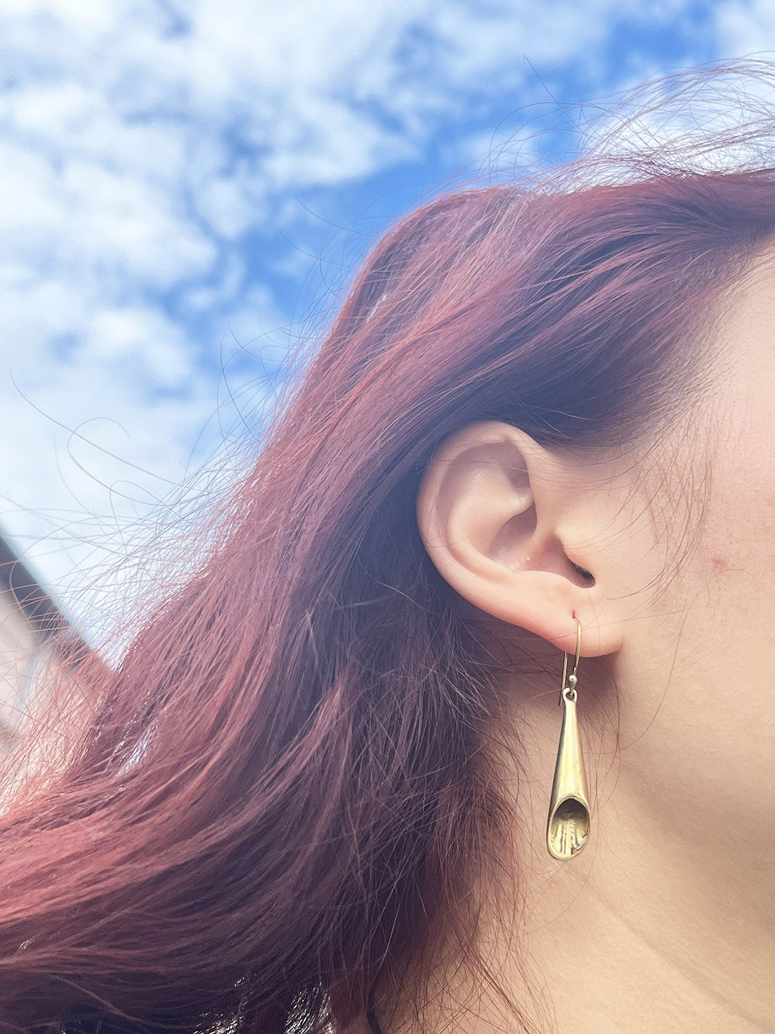 Gold Flute Earrings