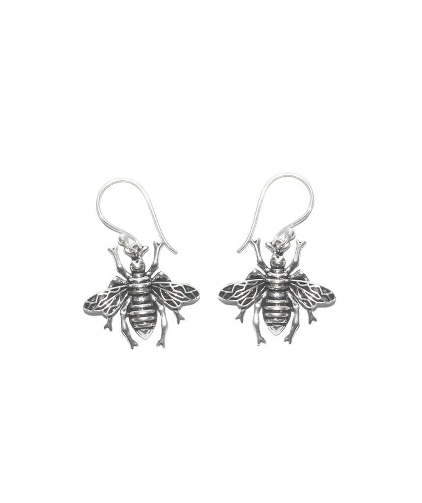 Silver Bee Earrings