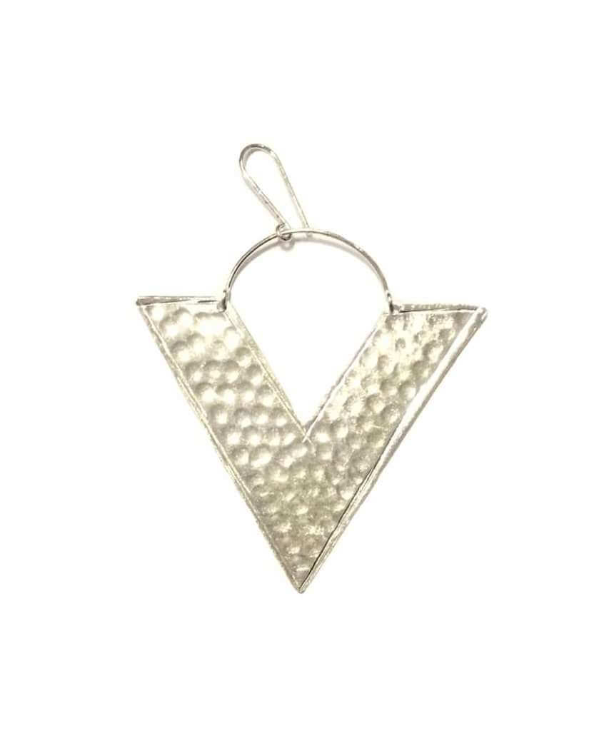 SIlver Big Triangle Earrings