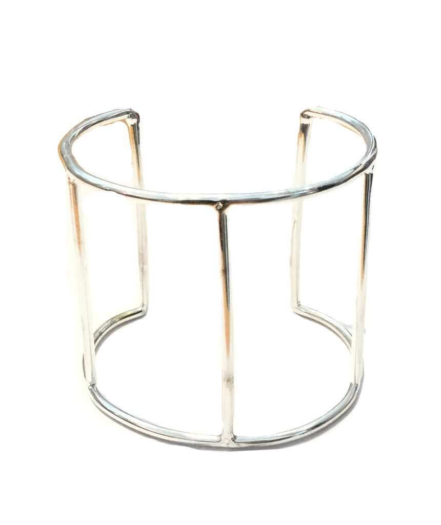 Silver Cage Cuff Bracelet