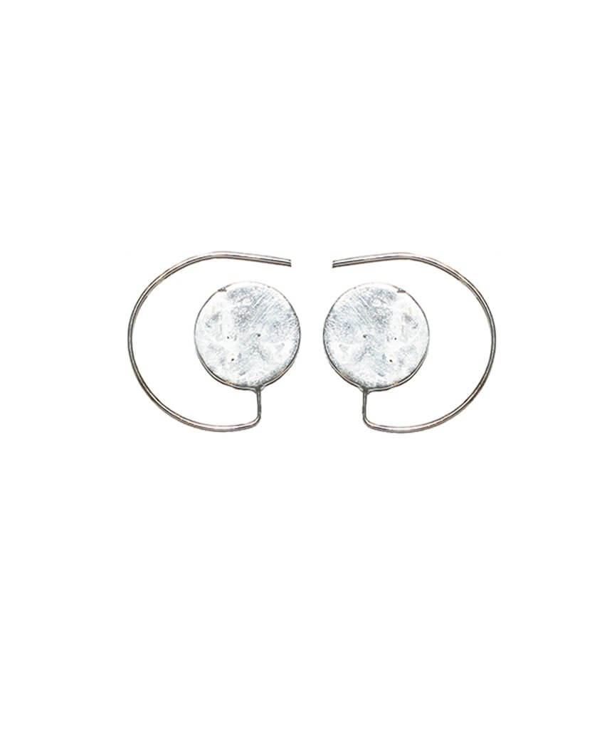Silver Circle Drop Earrings