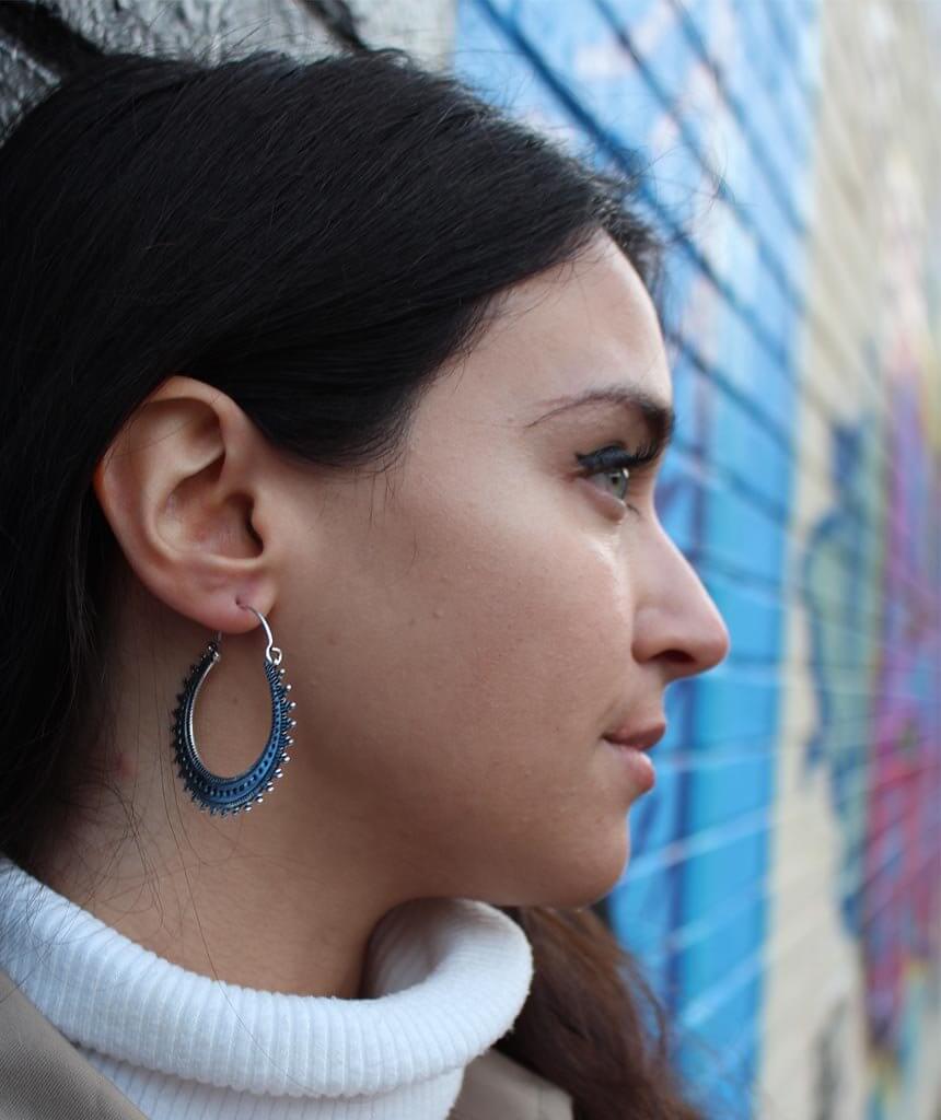 Silver Circular Hoop Earrings