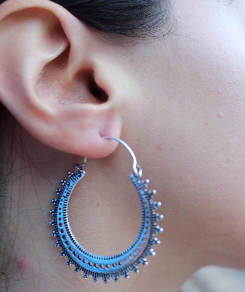 Silver Circular Hoop Earrings